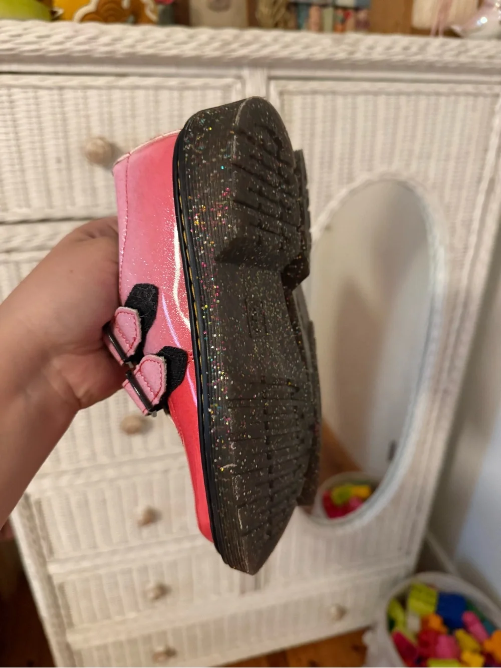Dr. Martens Kids Pink Patent Double-Strap Mary Janes